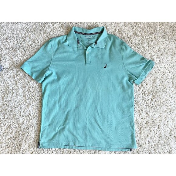 Nautica Performance Deck Polo Shirt XXL Classic Fit Aqua Blue - Picture 2 of 4